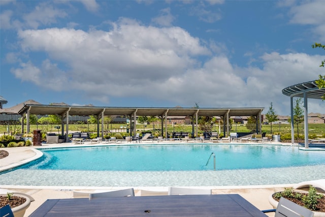 pool featuring a patio area