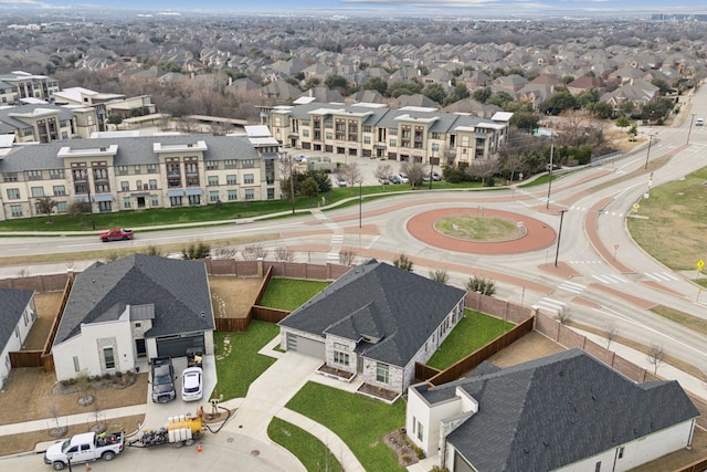 aerial view with a residential view