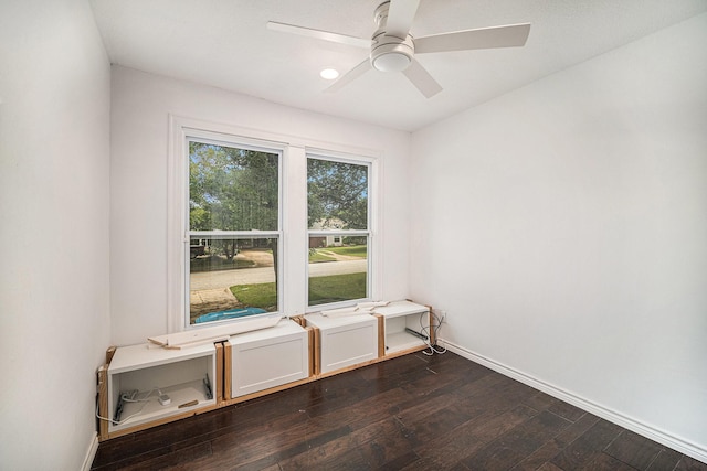 4312 Diaz Ave, Fort Worth, TX 76107 - empty room featuring dark wood-type flooring and a ceiling fan
