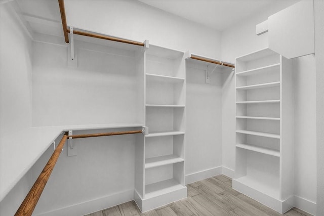 walk in closet featuring wood finished floors