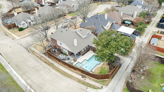 drone / aerial view with a residential view