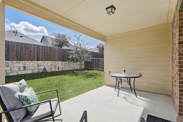 view of patio / terrace with a fenced backyard