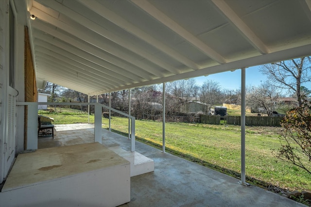 view of patio / terrace with fence