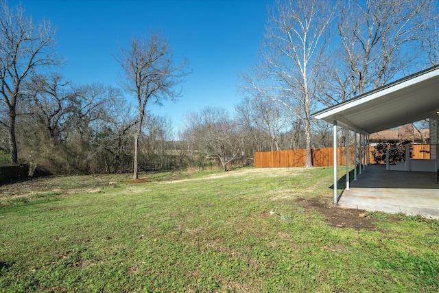 view of yard featuring fence