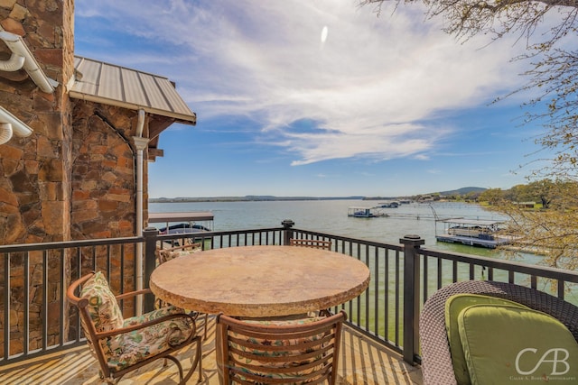 balcony with a water view