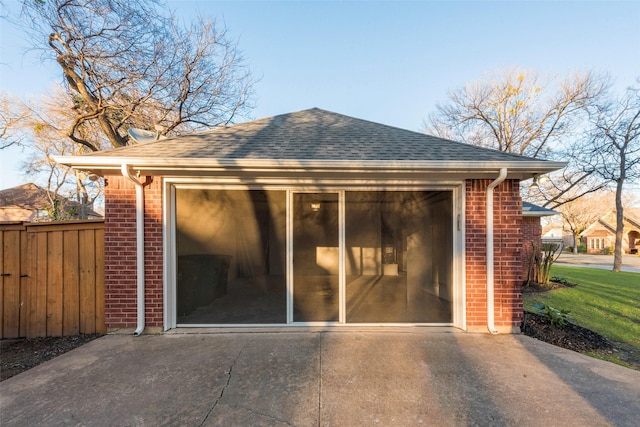 garage featuring fence