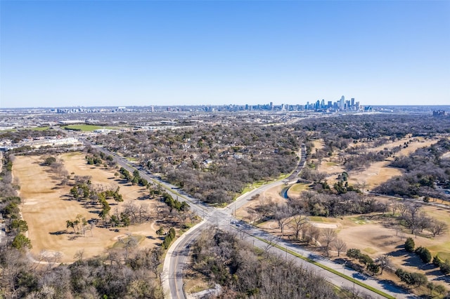 bird's eye view with a city view