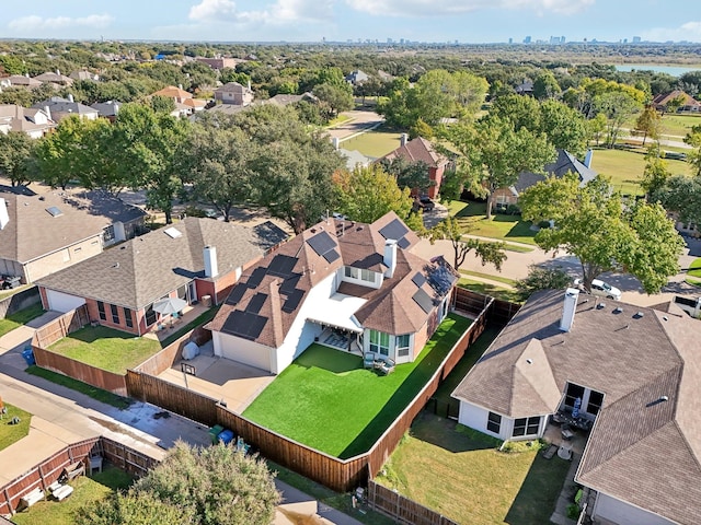 aerial view featuring a residential view