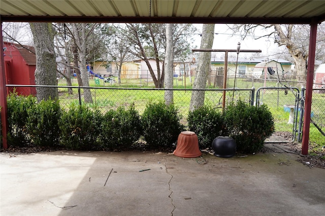 view of patio / terrace featuring fence