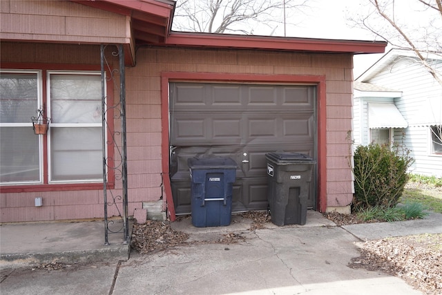 view of garage