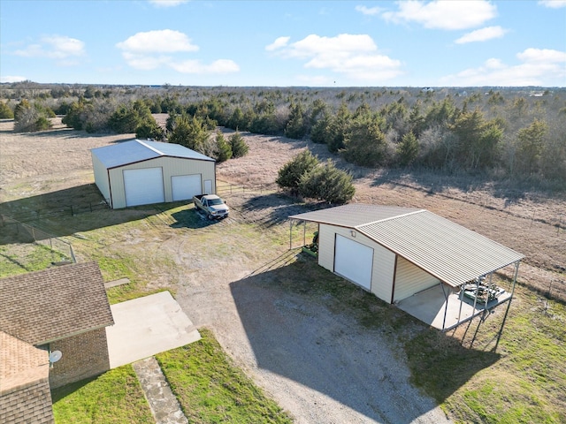 drone / aerial view with a rural view