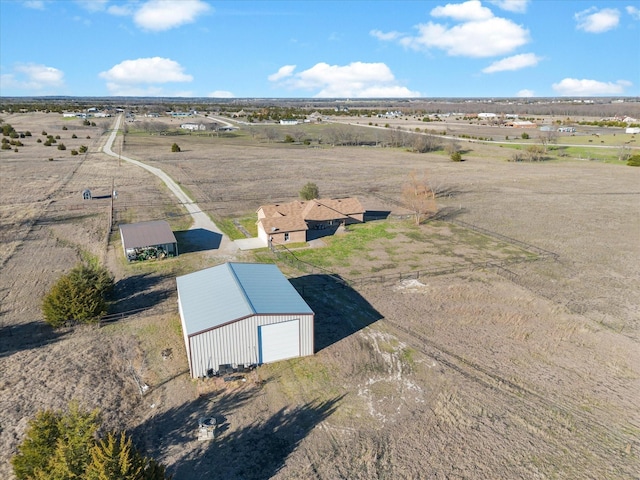 aerial view with a rural view