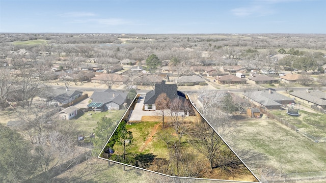 aerial view with a residential view