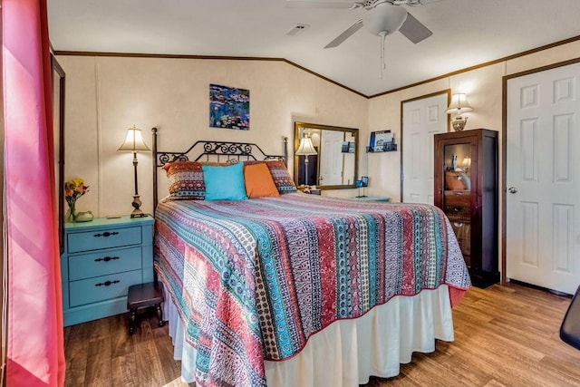 505 County Road 3420, Hawkins, TX 75765 - bedroom featuring vaulted ceiling, crown molding, and wood finished floors