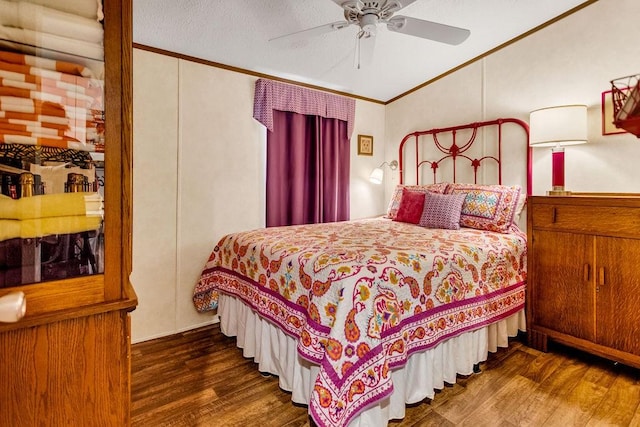 505 County Road 3420, Hawkins, TX 75765 - bedroom featuring ceiling fan, crown molding, and wood finished floors