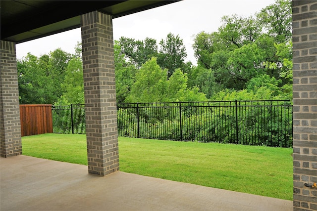 view of patio with a fenced backyard