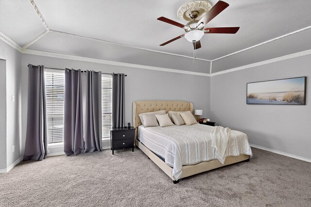 1721 Plummer Dr, Rockwall, TX 75087 - carpeted bedroom featuring ceiling fan and crown molding