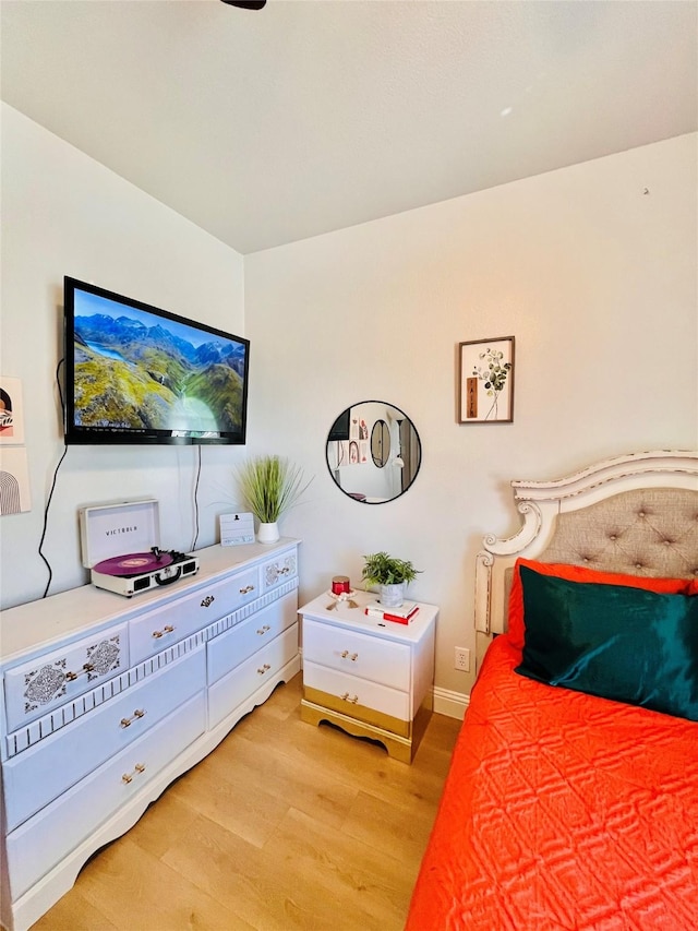 bedroom with light wood-style flooring