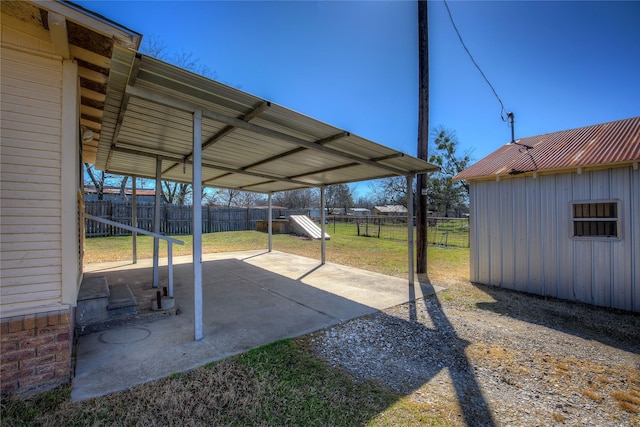 view of patio with a fenced backyard