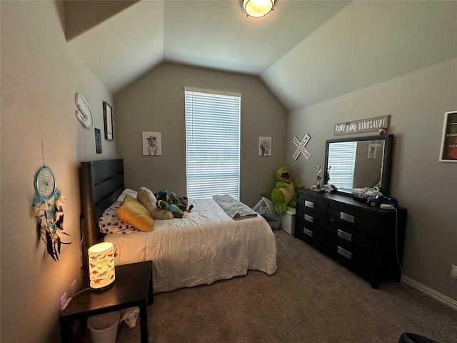 213 Stuart St, Paradise, TX 76073 - carpeted bedroom featuring multiple windows and lofted ceiling