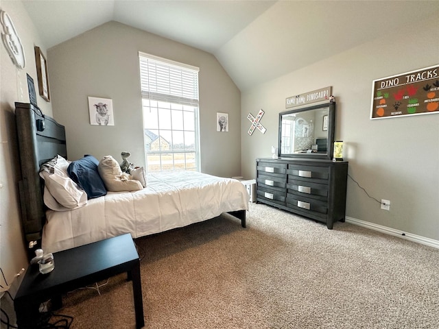 213 Stuart St, Paradise, TX 76073 - bedroom featuring vaulted ceiling and carpet floors