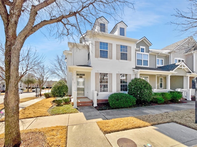 view of property with a porch