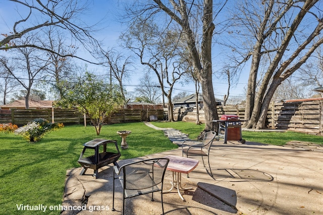 view of patio with a fenced backyard