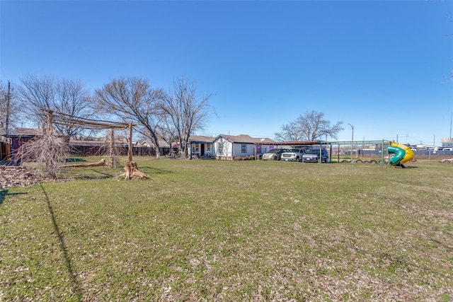 view of yard with fence