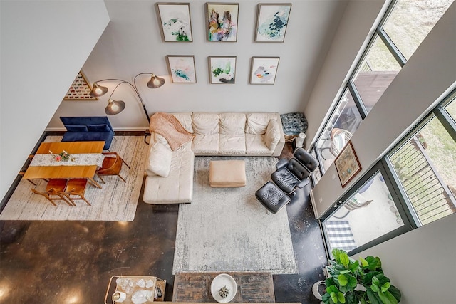 living room featuring plenty of natural light