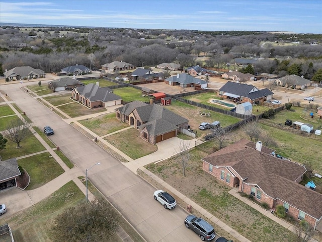 aerial view with a residential view