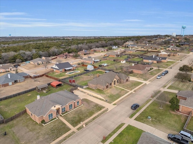 aerial view with a residential view