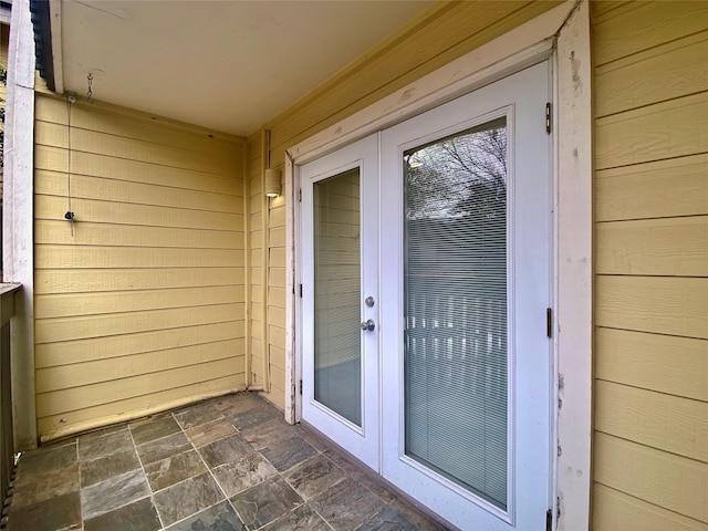 doorway to property with french doors