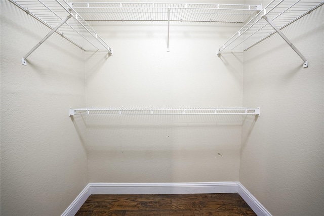 spacious closet with wood finished floors