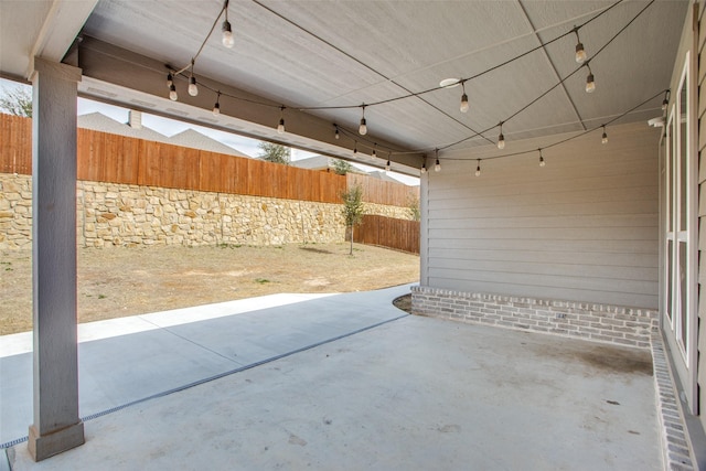 view of patio with a fenced backyard