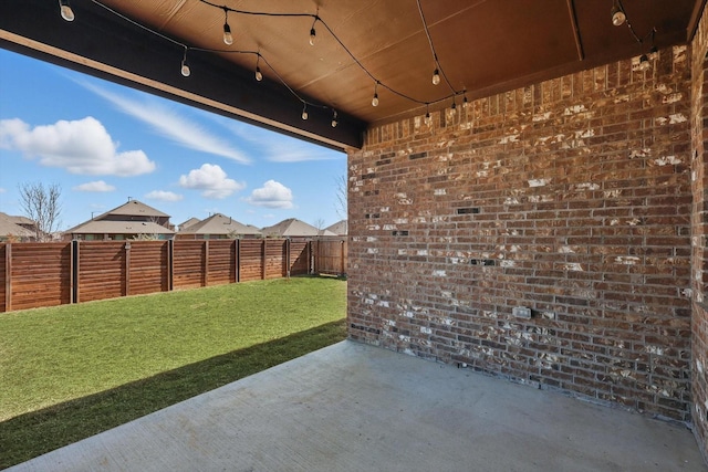 view of patio featuring a fenced backyard