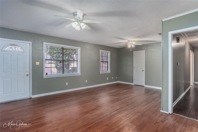 entryway with dark wood finished floors and a wealth of natural light