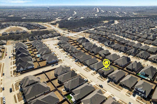 aerial view with a residential view