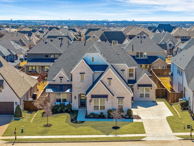 aerial view with a residential view