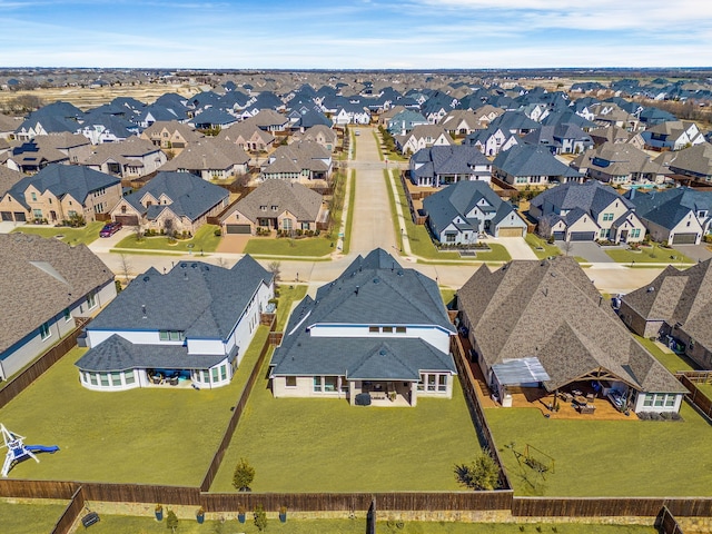 bird's eye view with a residential view