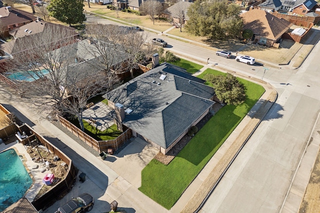 drone / aerial view featuring a residential view