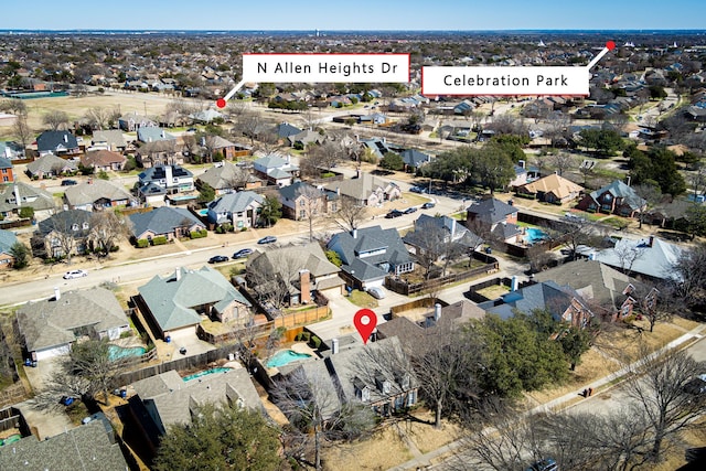 drone / aerial view with a residential view