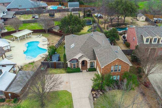 birds eye view of property