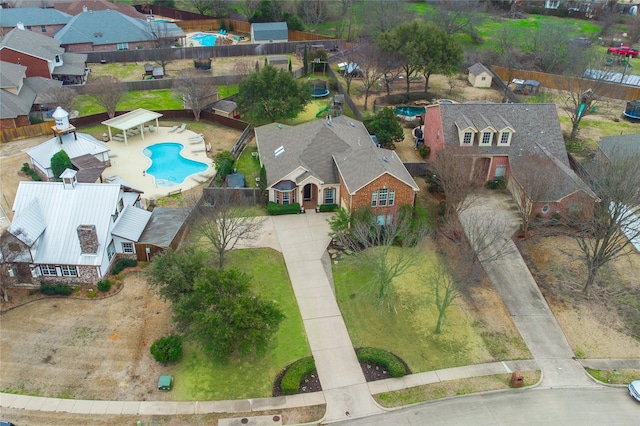 birds eye view of property featuring a residential view