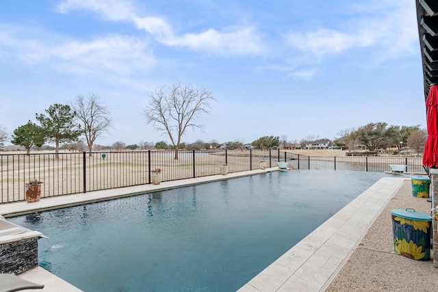 view of pool with fence and a fenced in pool