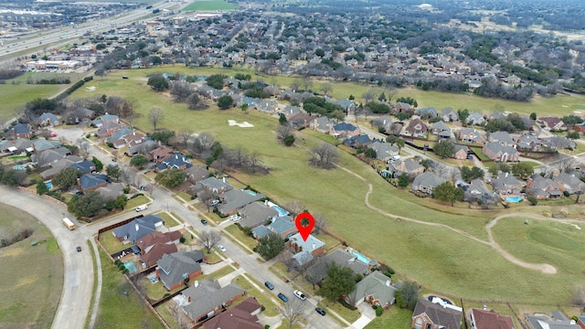 aerial view with a residential view