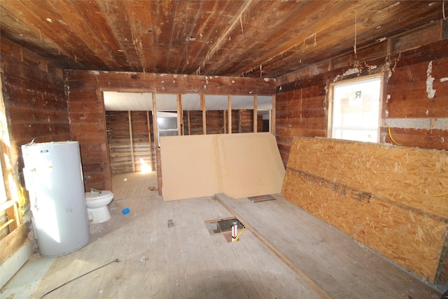 interior space with wooden ceiling