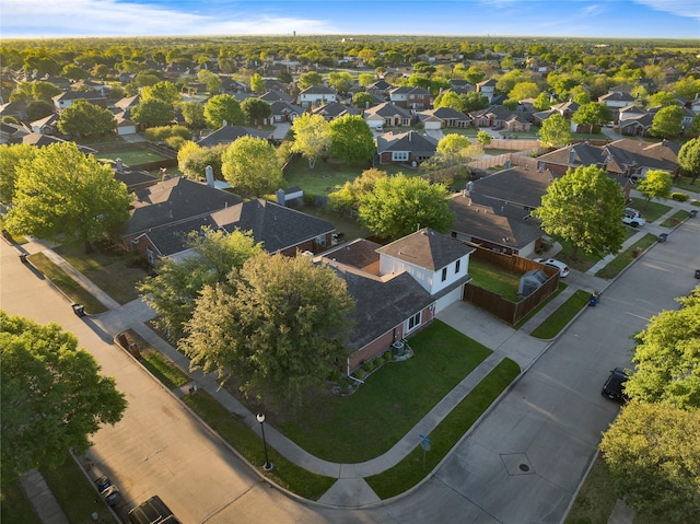 aerial view with a residential view