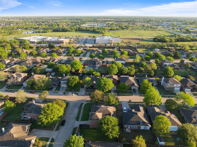 bird's eye view with a residential view