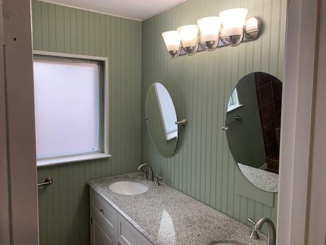 full bath with double vanity and a sink