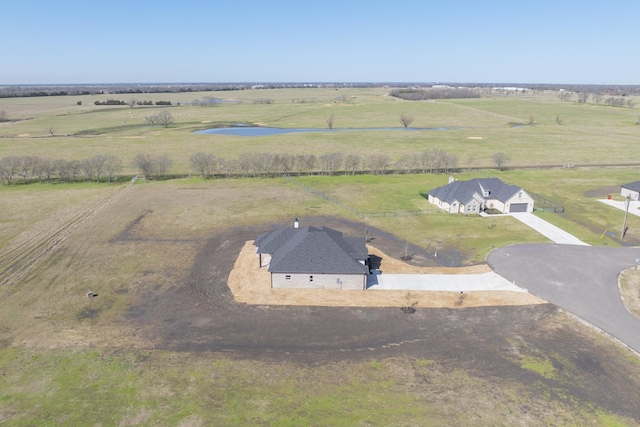 bird's eye view with a rural view